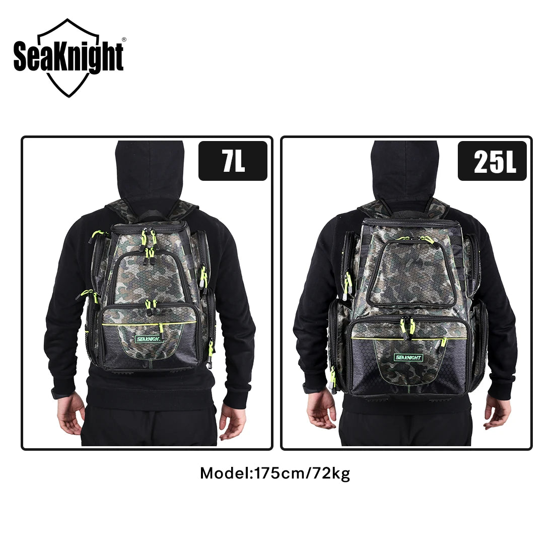 SeaKnight Brand 25L 7.5L Backpack Large Storage Fishing Bags Fishing Tackles Army Green; Camouflage Green Quality bag