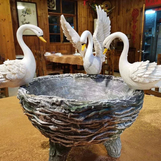 Resin Swan Ornament Creative Micro Landscape Rockery Furnishings for Outdoor Garden Courtyard Decoration In Stock