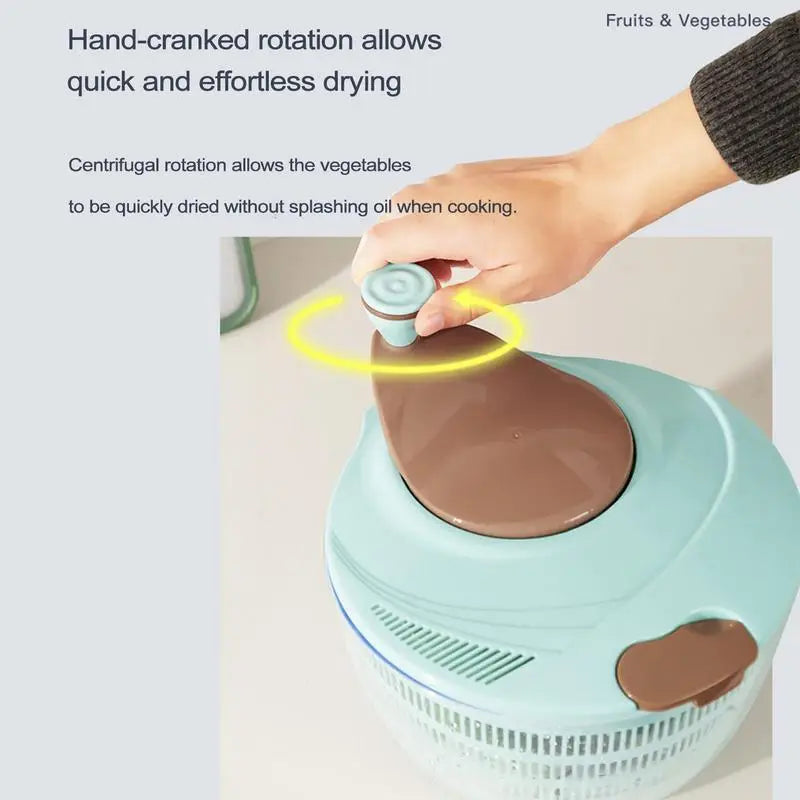 Quick Salad Spinner Large Capacity Dryer With Double Layer Fruit Washer Dryer Drainer Strainer For Washing Drying Leafy Vege