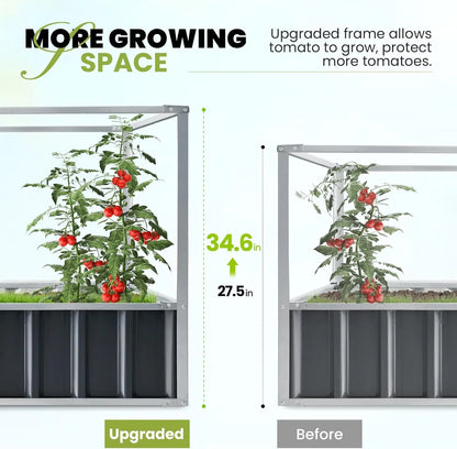 KING BIRD 68" x 36" x 34.6" Raised Garden Bed with Garden Anti-Bird Protection Netting Structure Galvanized Steel Metal Planter