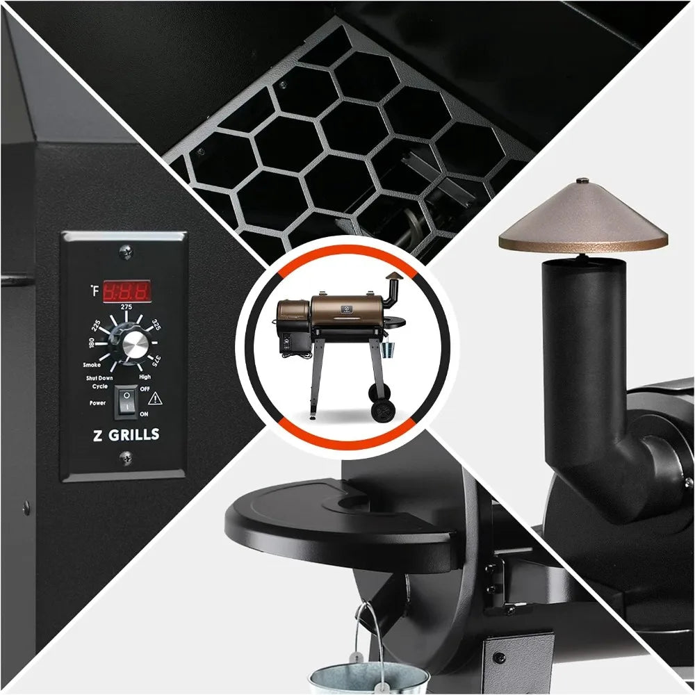 Z GRILLS ZPG-450A 2024 Upgrade Wood Pellet Grill & Smoker 6 in 1 BBQ Grill Auto Temperature Control