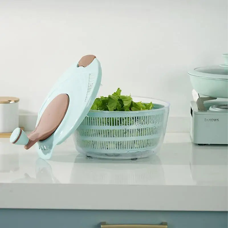 Quick Salad Spinner Large Capacity Dryer With Double Layer Fruit Washer Dryer Drainer Strainer For Washing Drying Leafy Vege