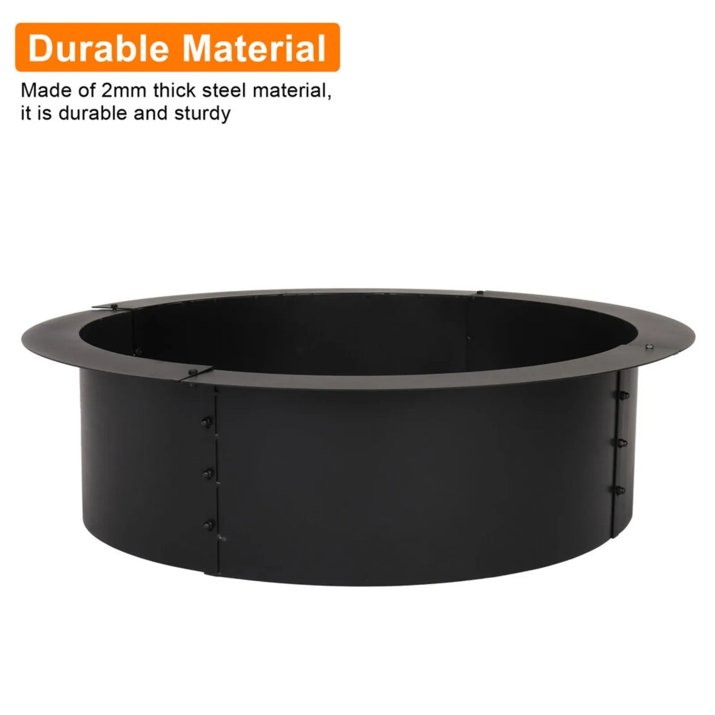 US36 inch iron circular brazier fire ring heavy-duty wood burning fire pit terrace heater-