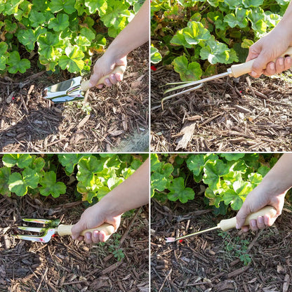 Pure Garden Folding Garden Stool with Tool Bag and 5 Garden Tools