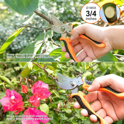 Garden Tool Set,Stainless Steel Heavy Duty Gardening Tool Set, with Non-Slip Rubber Grip, Storage Tote Bag, Outdoor Hand Tools