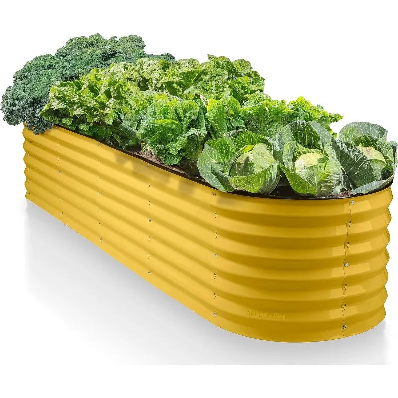 9-in-1 Galvanized Steel Raised Garden Bed // 8×2×1.5 Ft Modular Planter for Gardening,Vegetables, Flowers//18" Tall Metal Raised
