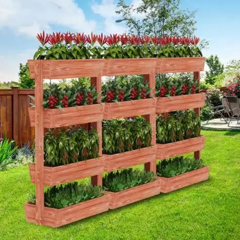 Extra Large 4Tier Raised Garden Bed Thicken Solid Wood Vertical Garden Elevated Planter Box Removable Container Box