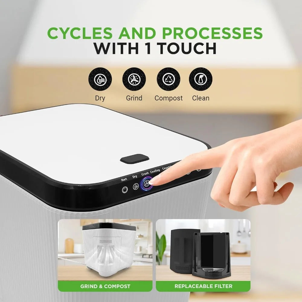 3L Electric Kitchen Composter - Compost’s Organic Material & Food Scraps | Countertop Automatic Compost Bin