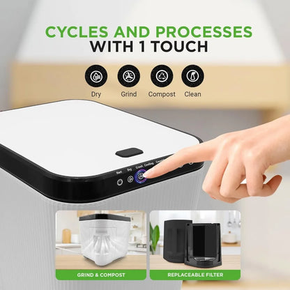 3L Electric Kitchen Composter - Compost’s Organic Material & Food Scraps | Countertop Automatic Compost Bin