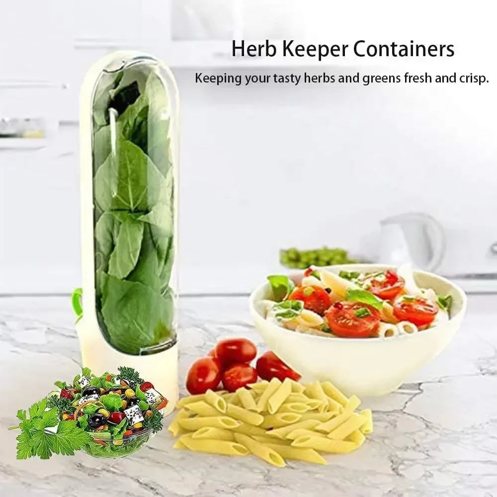 Premium Herb Storage Container Vanilla Fresh-Keeping Cup For Vegetables Dill Leaf Food Storage Preservation Bottle Herb Keeper