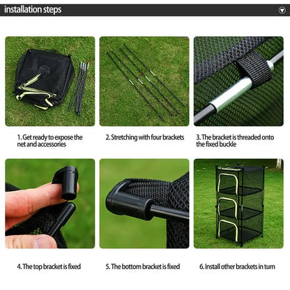 3/4 Layers Drying Folding Net Foldable Hanging Mesh Anti-insect Drying Storage Net Rack Camping Sun-dried Fish Drying Net Rack