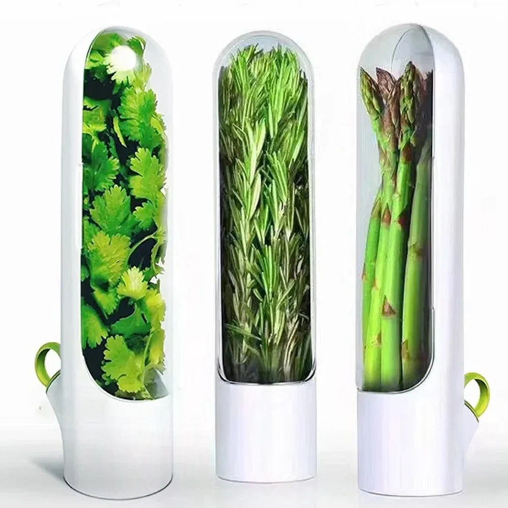 Premium Herb Storage Container Vanilla Fresh-Keeping Cup For Vegetables Dill Leaf Food Storage Preservation Bottle Herb Keeper
