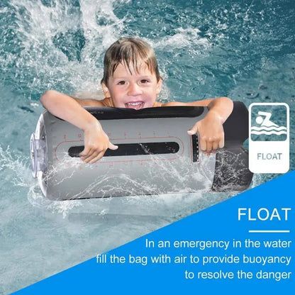 Portable Shower Bag For Camping 12L Portable Outdoor Shower With Foot-Pump Hot Water Support Water Level Window Waterproof