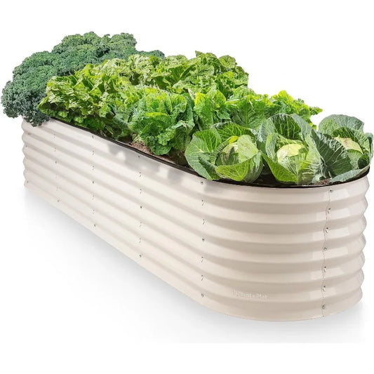 9-in-1 Galvanized Steel Raised Garden Bed // 8×2×1.5 Ft Modular Planter for Gardening,Vegetables, Flowers//18" Tall Metal Raised