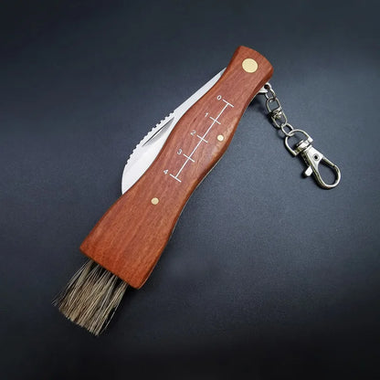 Outdoor Folding Mushroom Knife High Hardness Portable Survival Jungle Picking Tools Knives Wooden Knife Handle