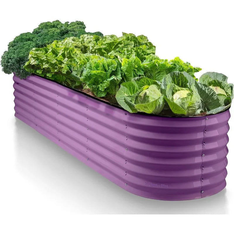 9-in-1 Galvanized Steel Raised Garden Bed // 8×2×1.5 Ft Modular Planter for Gardening,Vegetables, Flowers//18" Tall Metal Raised