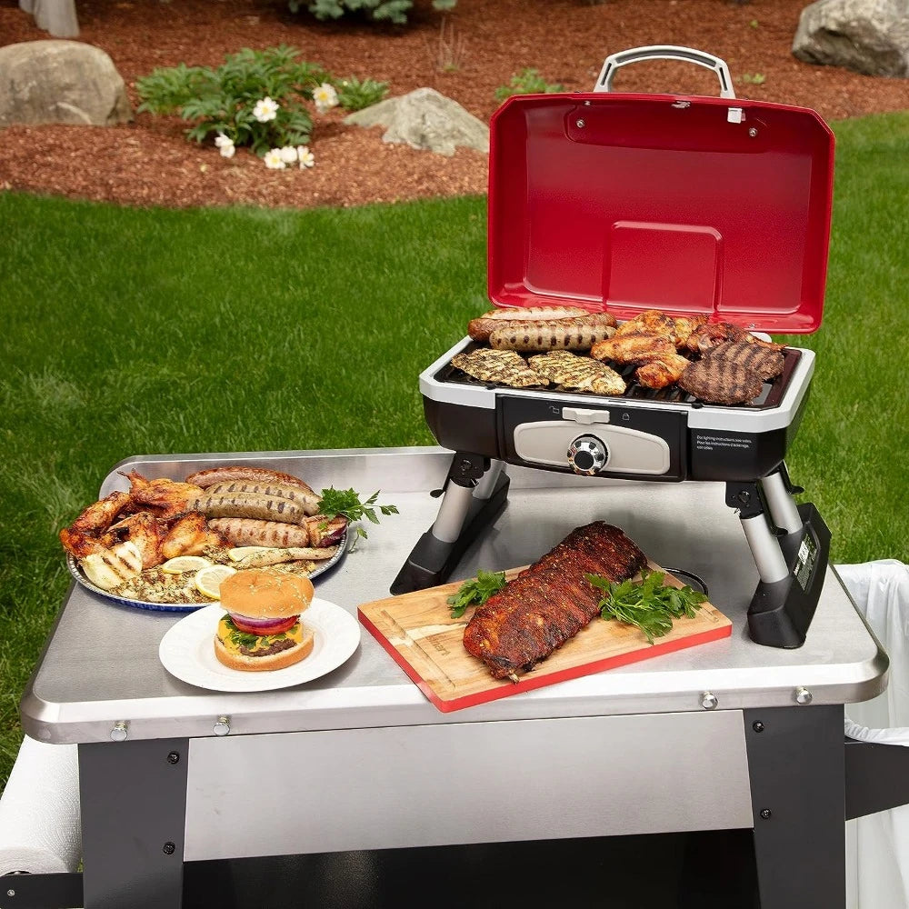 Propane Gas Grill Stand, Barbecue, Red Petit Gourmet, Portable Tabletop, Kitchen, Dining, Bar, Home, Garden, Free Shipping