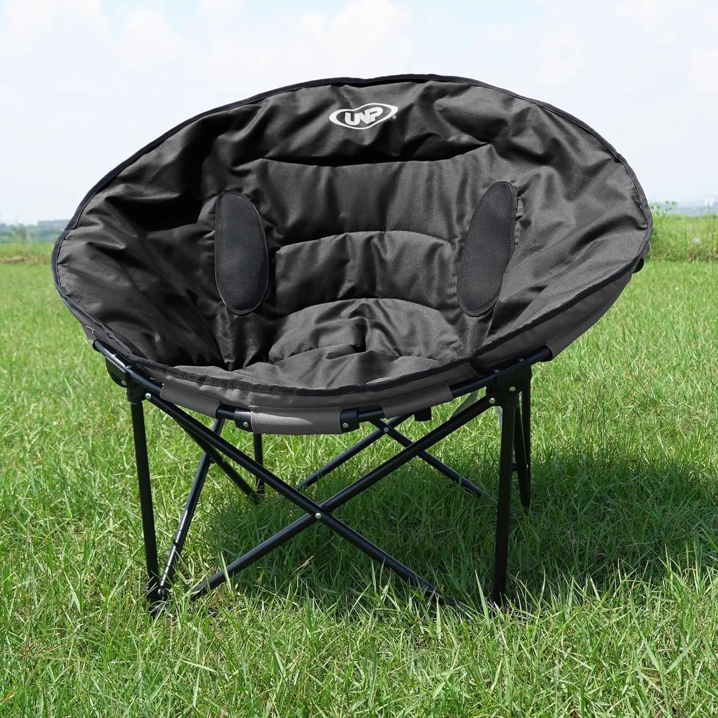 unp Camping Moon Chair, Portable Folding Sofa Chair, Easy Set Up Patio Chair Lawn Seat Camping Stool Chair for Hunting, Fishing,
