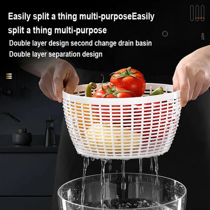 Electric Salad Spinner Vegetable Dehydrator Fruit Dryer Lettuce Drainer Dry and Wet Separation Draining Salad Kitchen Gadgets